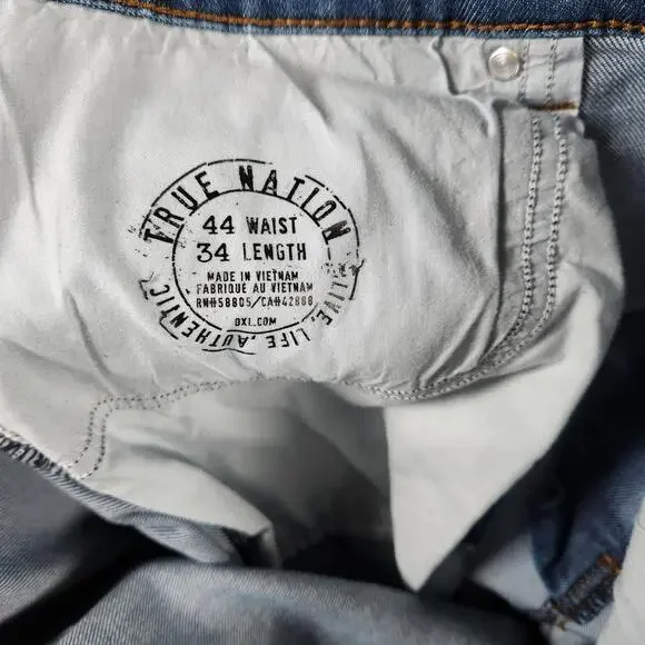 True Nation Relaxed Fit Jeans Mens 44x34 Blue Denim DXL Big & Tall Casual - Picture 9 of 9